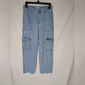 Wax Jean Light Blue Cargo Jeans Size Small Stretch Waist